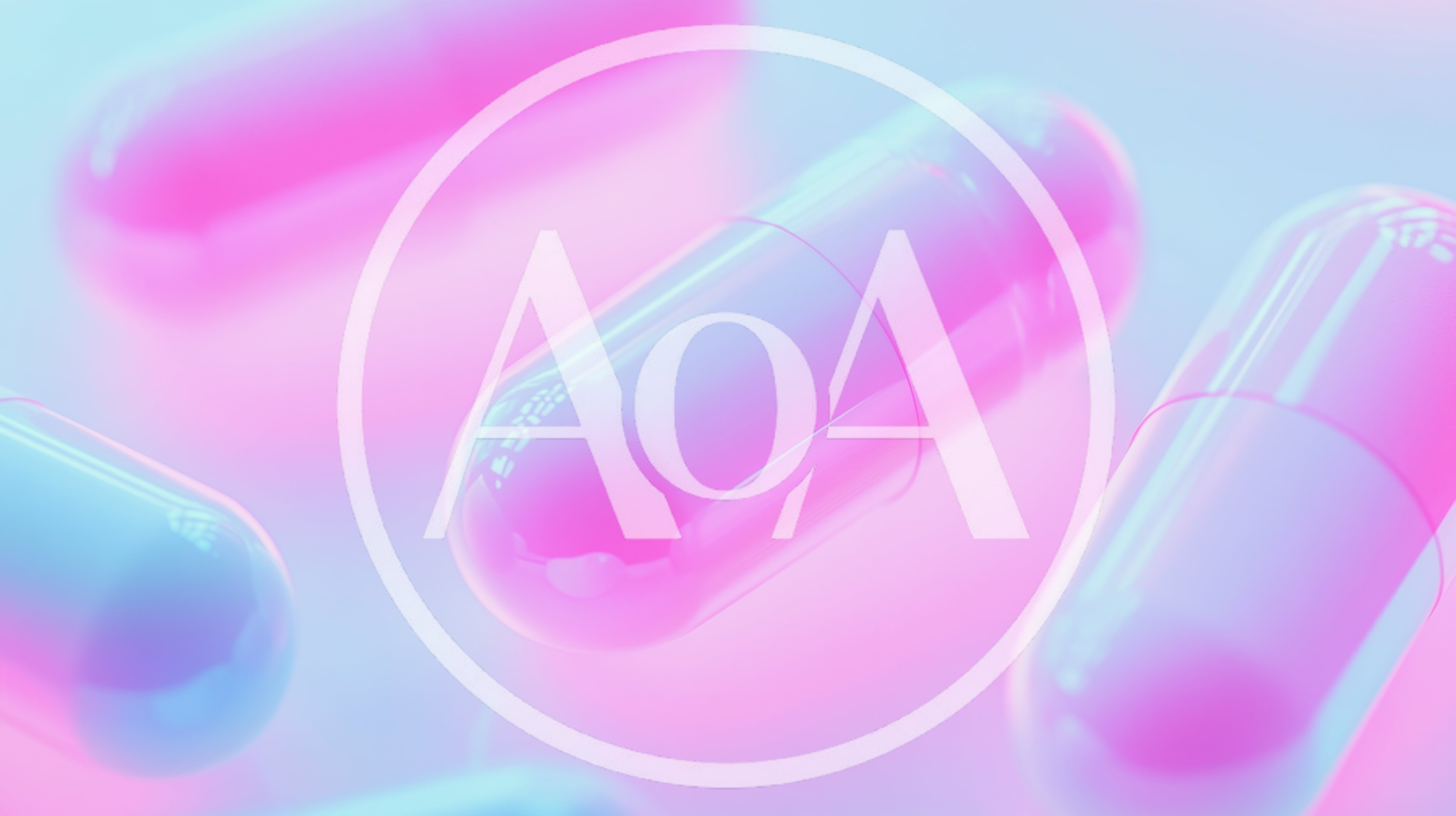 Abstract 3D Rendered Pink And Blue Medical Capsules