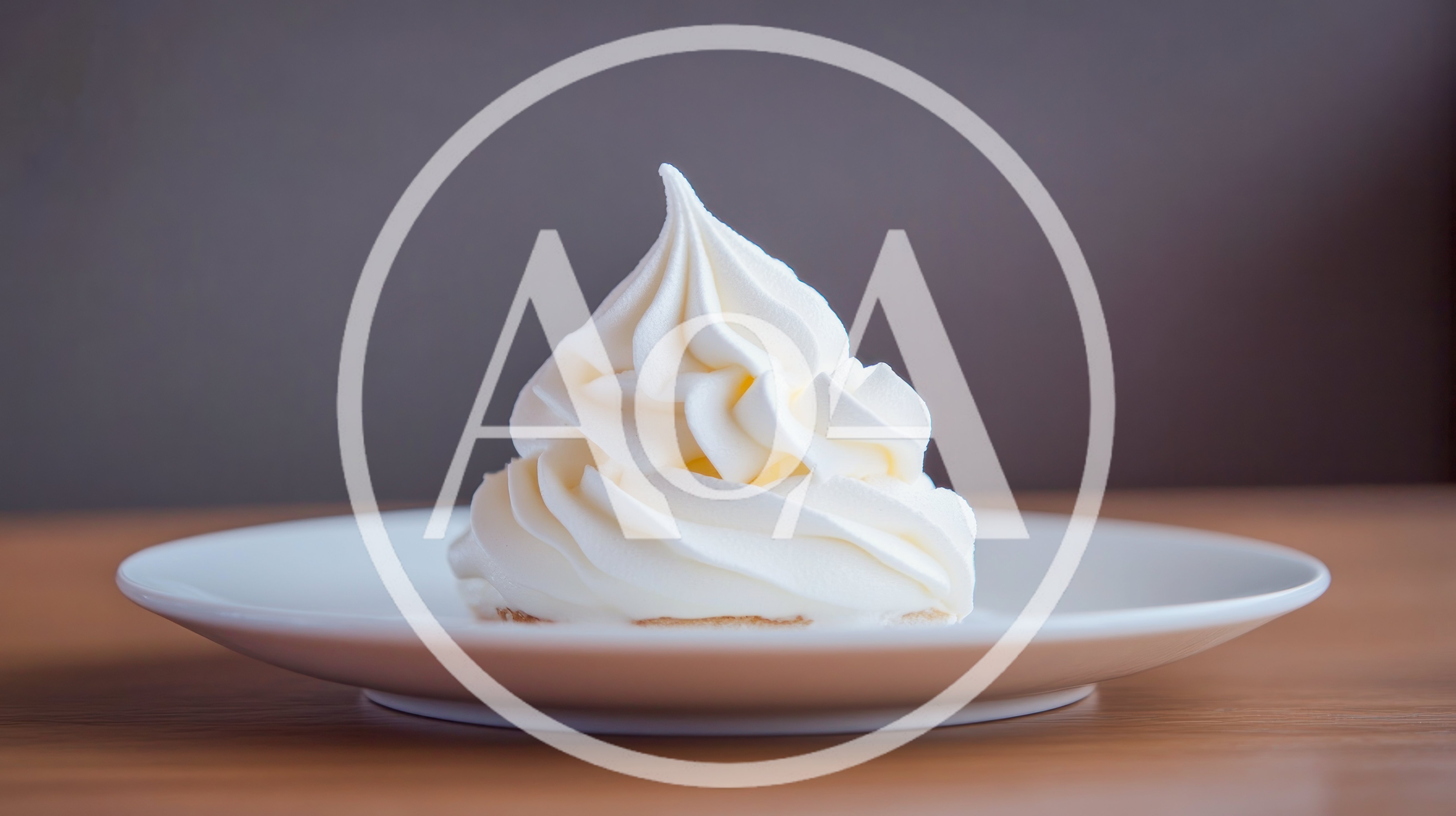 Swirl Of Vanilla Soft Serve Ice Cream On Plate