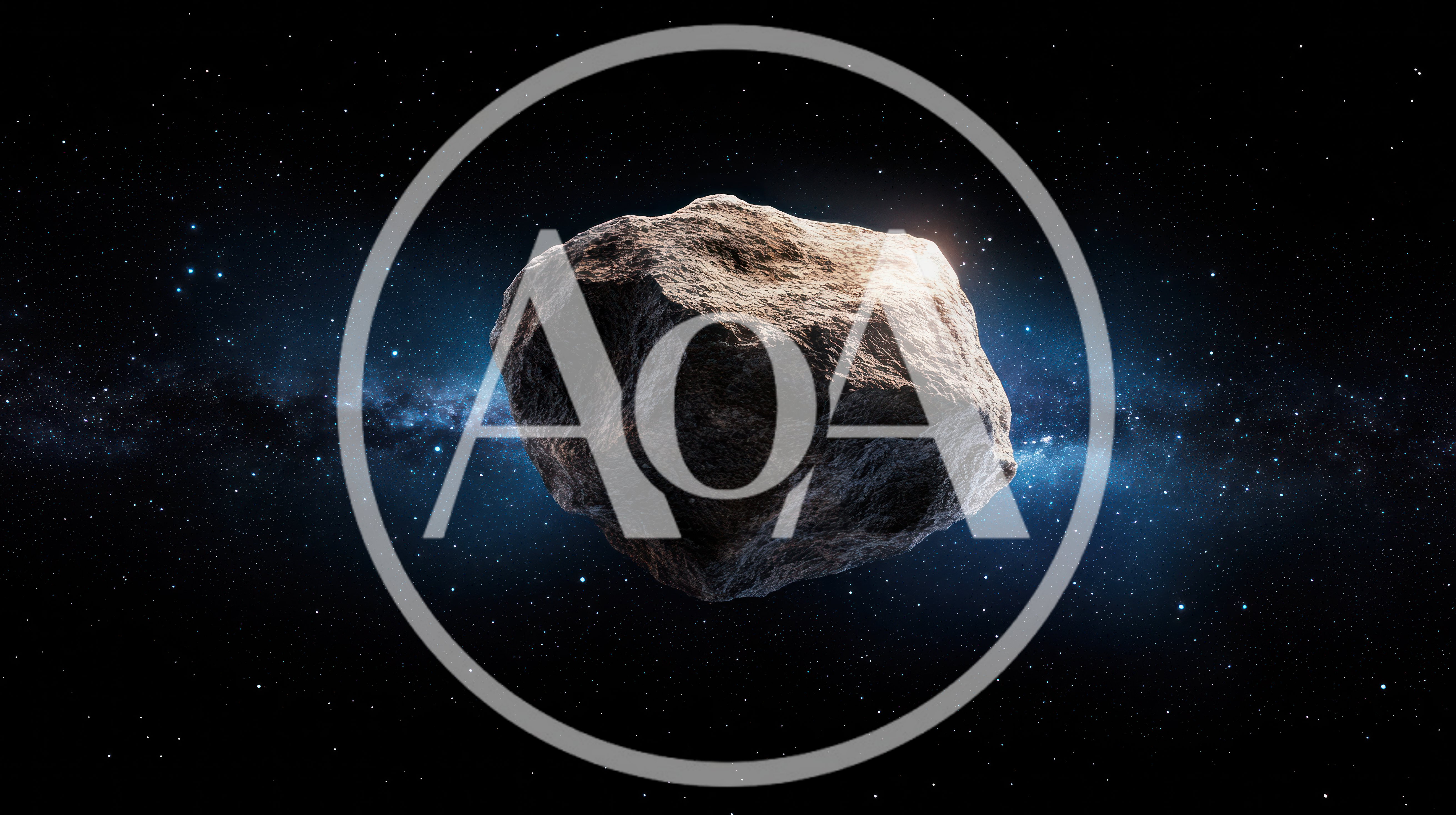 Large Asteroid Floating Through Deep Space
