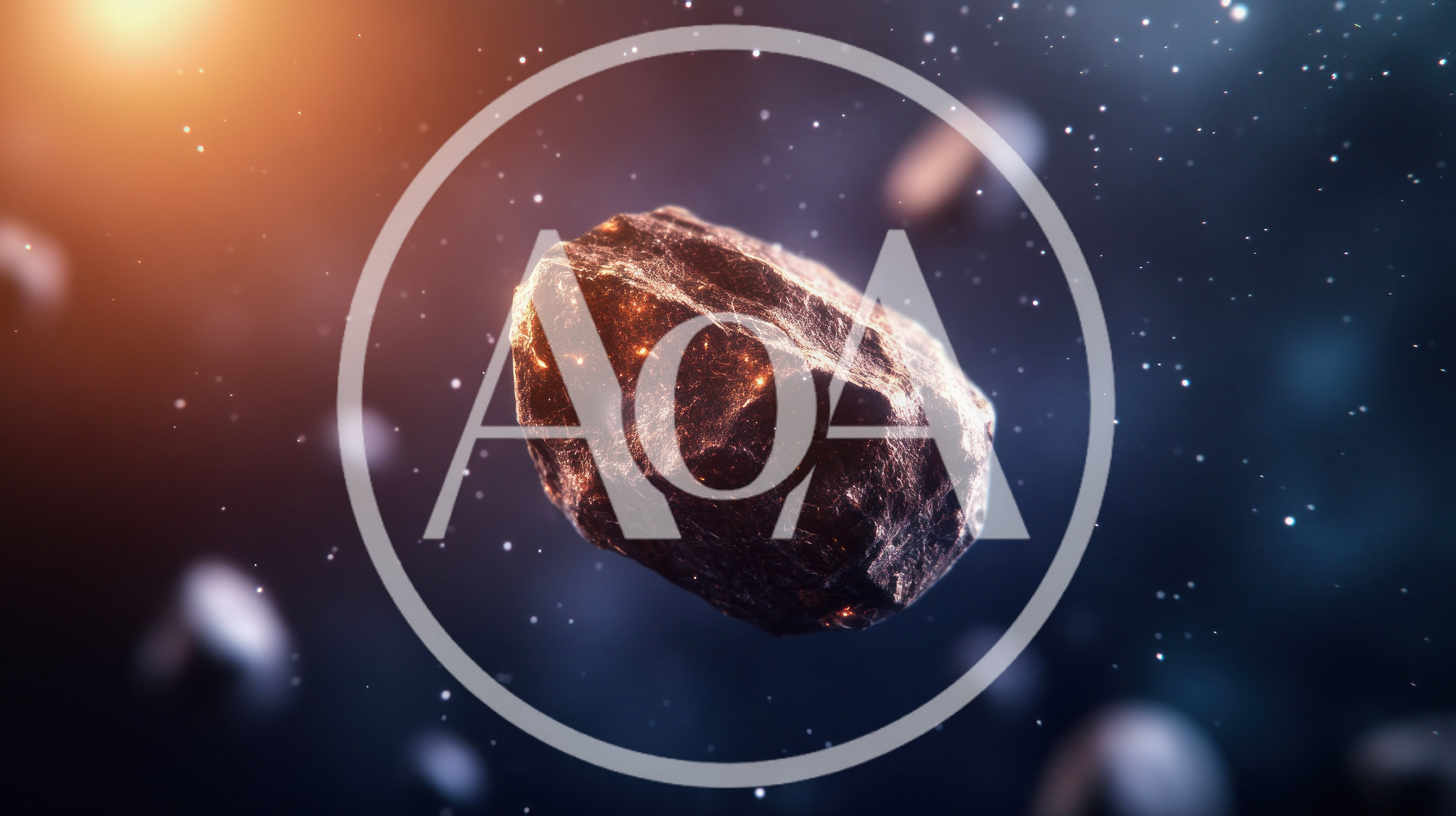 Asteroid Floating Through Deep Space With Glowing Surface