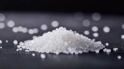 Small Pile Of White Granulated Sugar Crystals