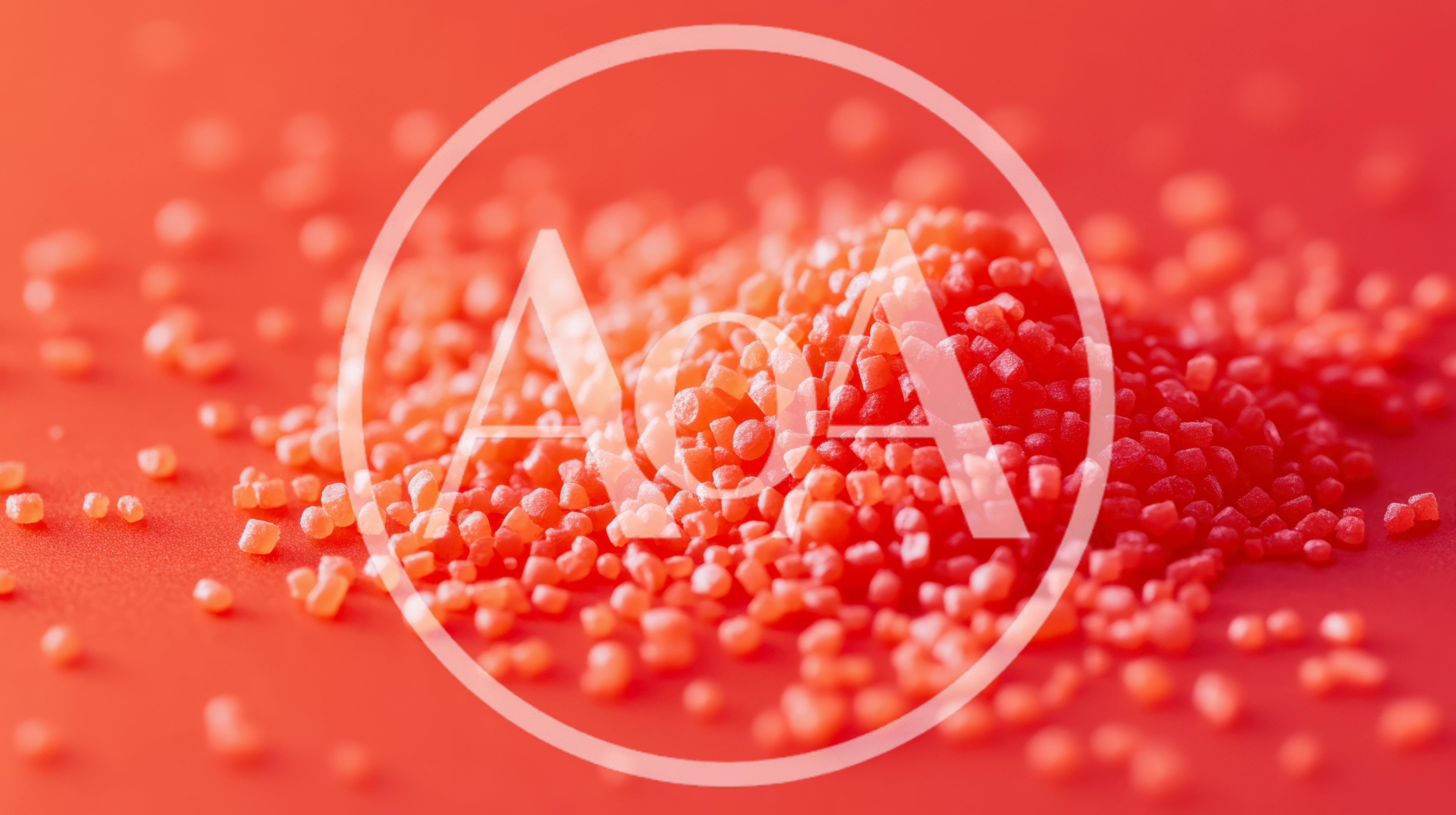 Pile Of Small Red Plastic Pellets On Surface