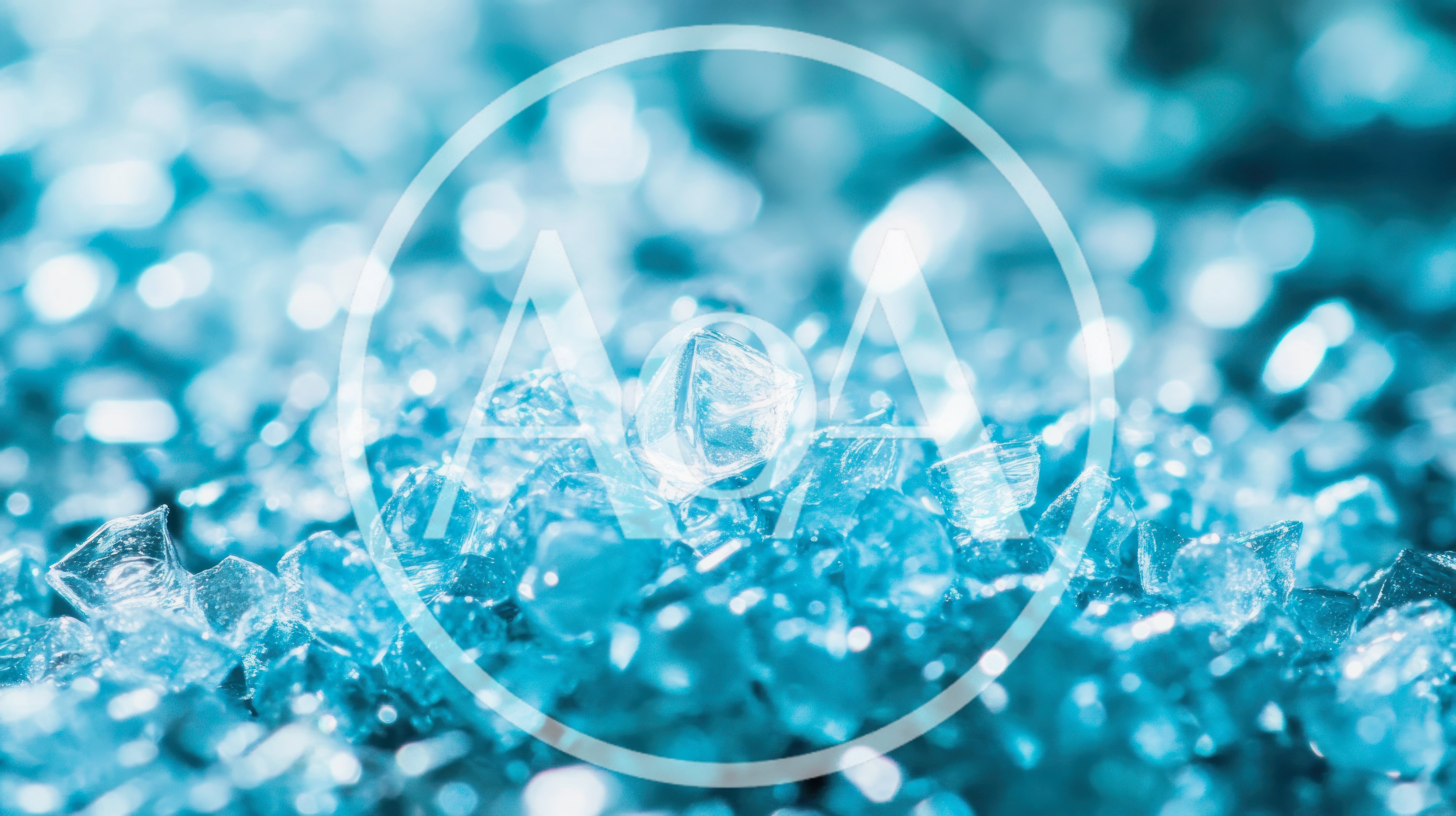 Macro Close Up Of Sparkling Blue Crystal Fragments