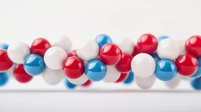 Abstract DNA Helix Structure Made Of Colorful Spheres
