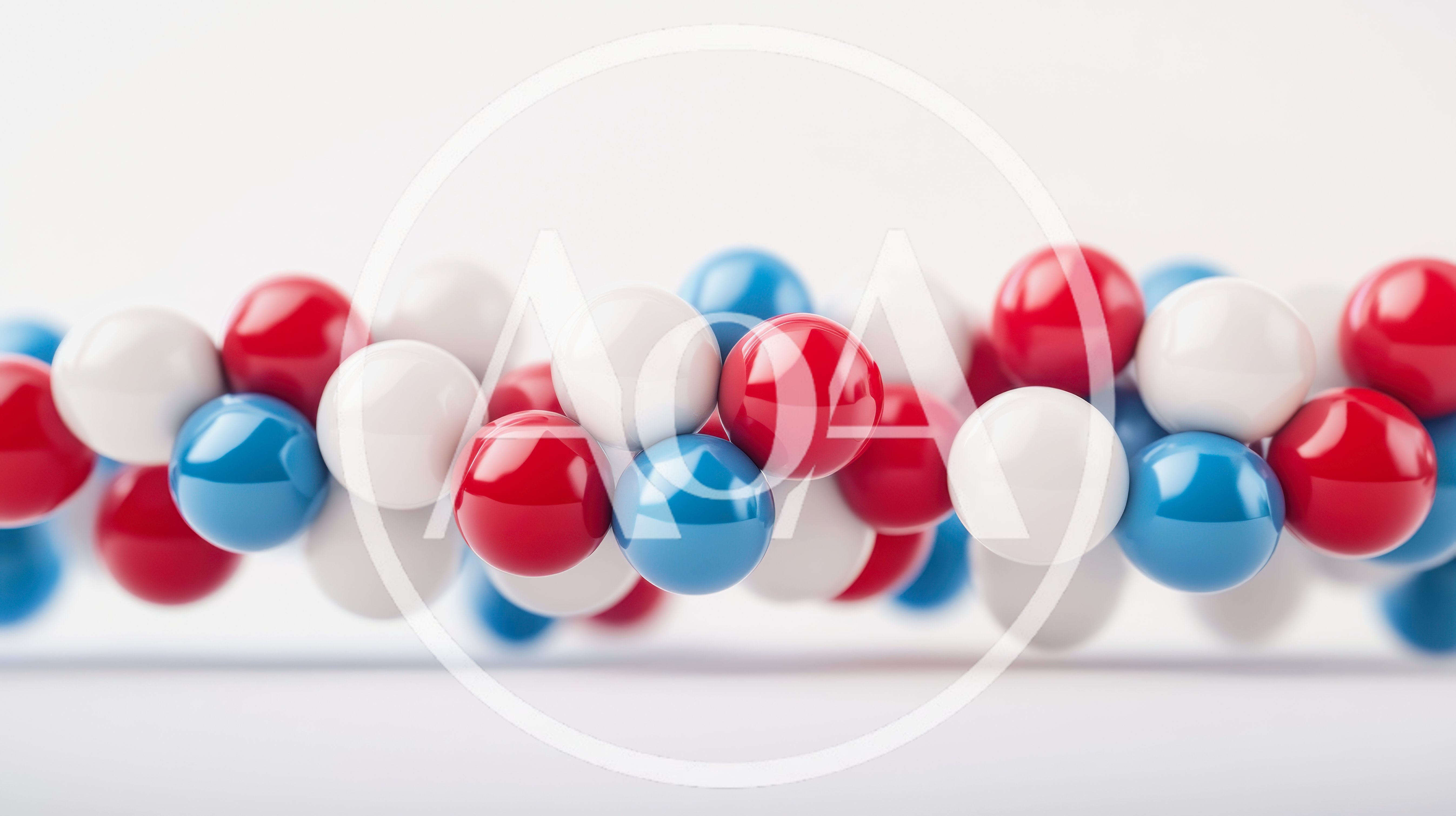 Abstract DNA Helix Structure Made Of Colorful Spheres