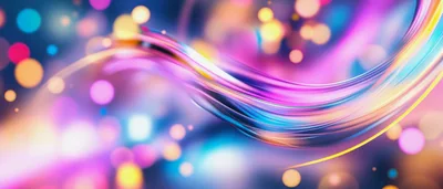 Abstract Colorful Light Trails With Bokeh Background