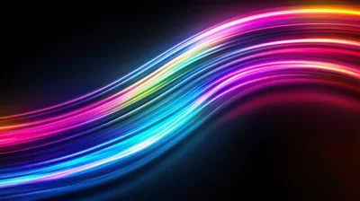 Abstract Neon Light Trails With Wavy Motion Blur