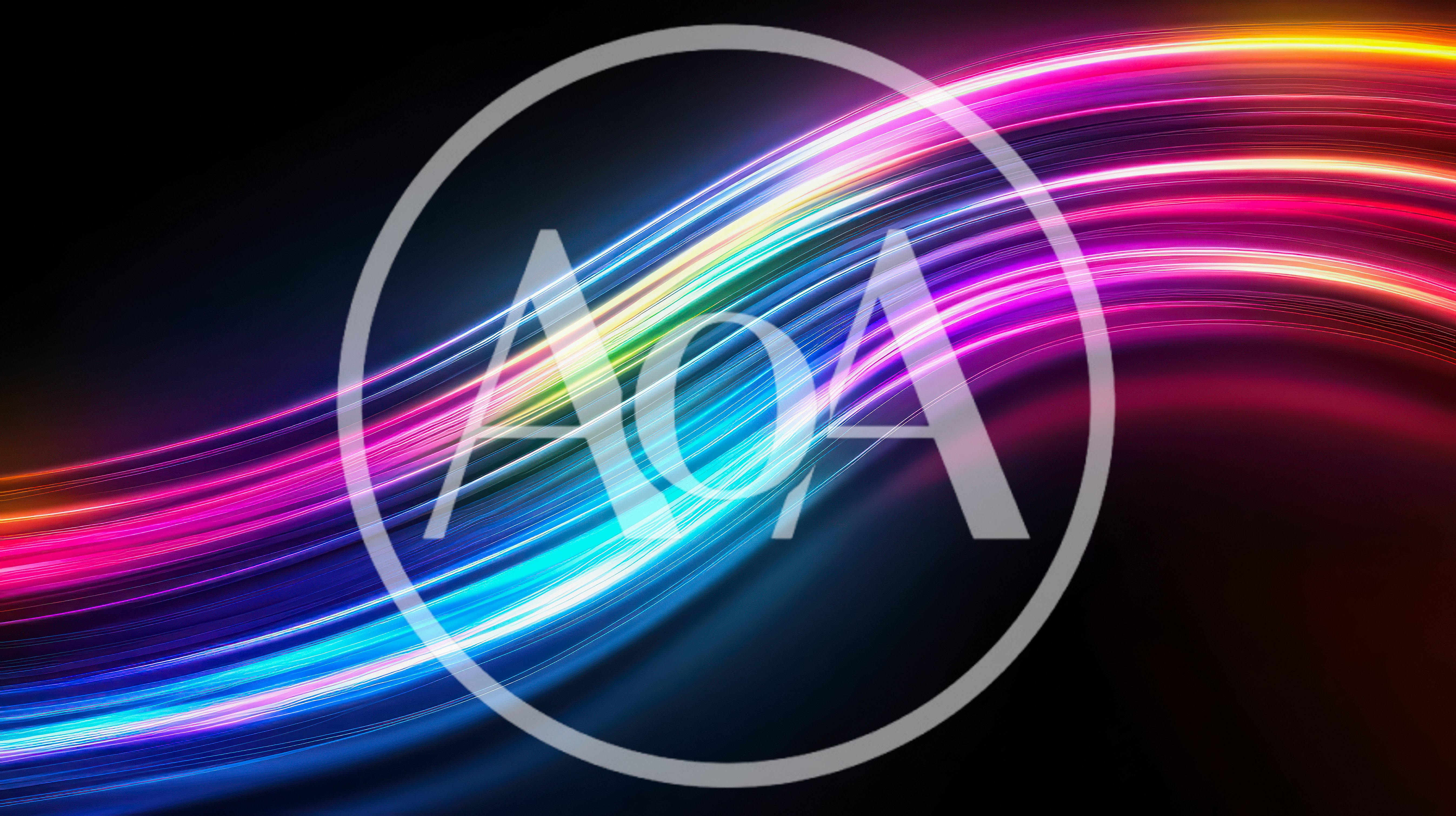 Abstract Neon Light Trails With Wavy Motion Blur