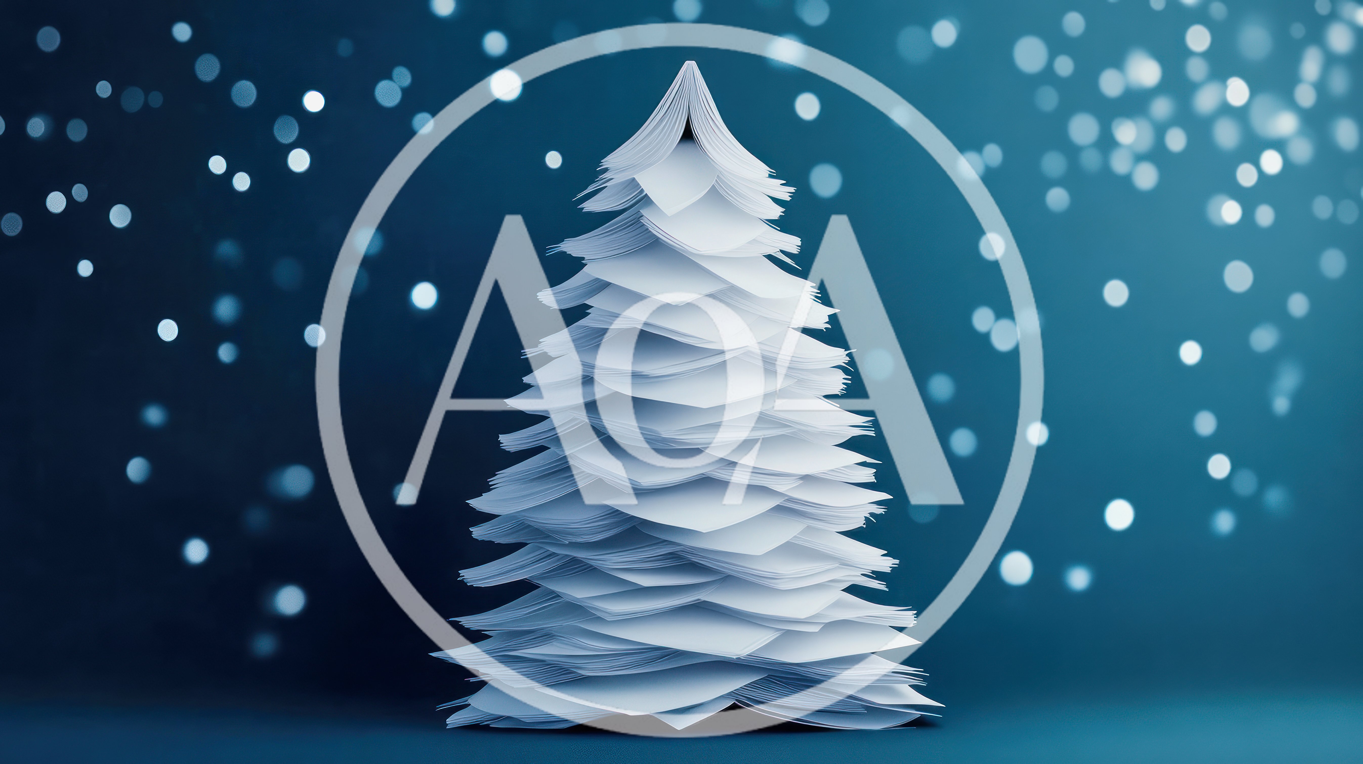 Origami Paper Christmas Tree Against Bokeh Background