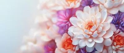 Close Up Of Pastel Colored Chrysanthemum Flower Bouquet