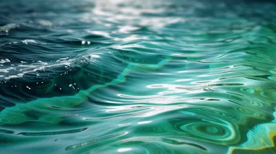 Crystal Clear Turquoise Water Surface Rippling Gently