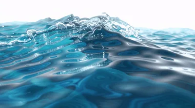 Close Up Of Blue Ocean Waves Rolling
