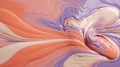 Abstract Liquid Paint Swirls in Pastel Colors