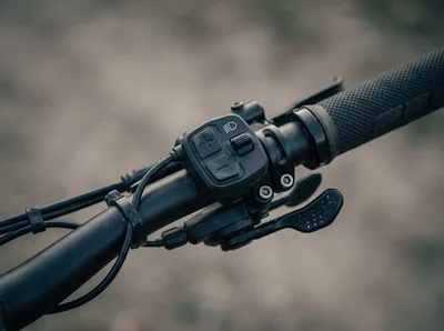 Close Up Of Electric Mountain Bike Handlebar Controls