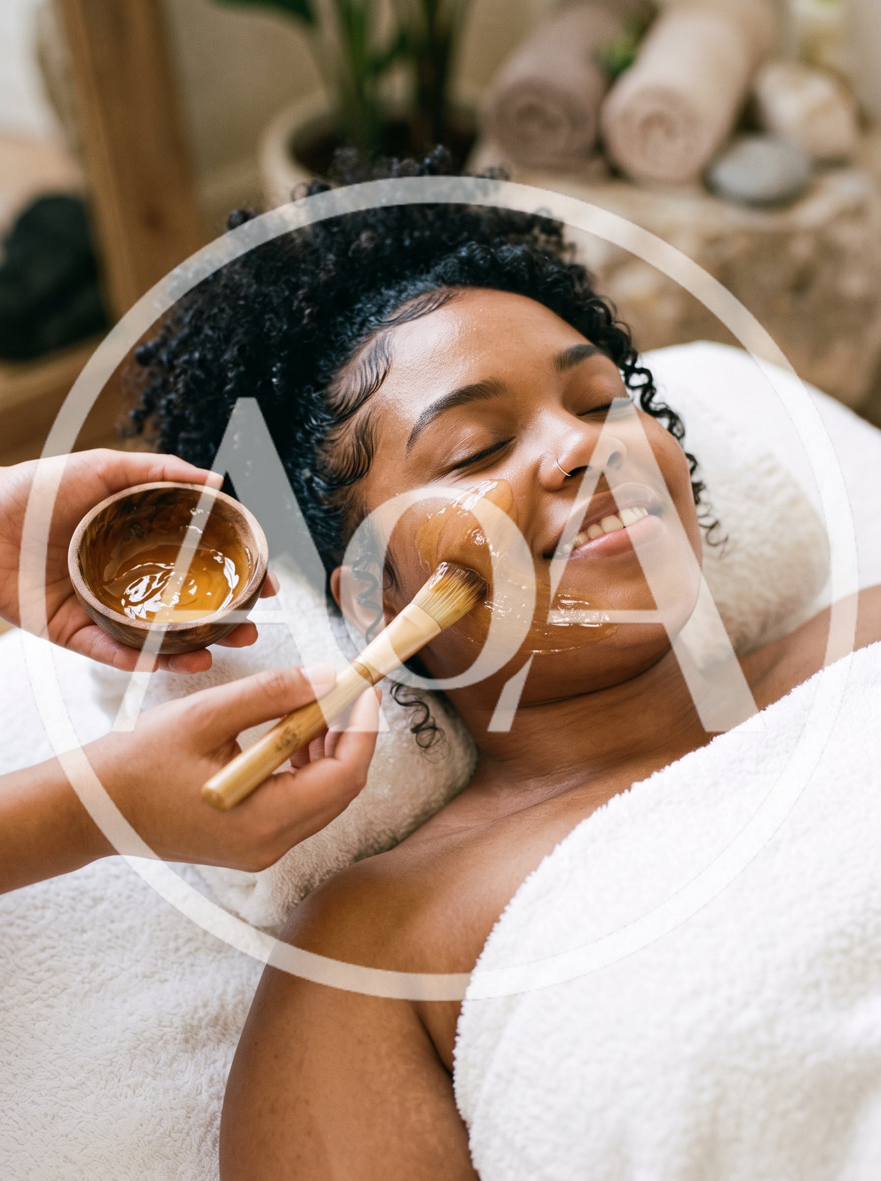Professional Facial Treatment With Honey Mask Application