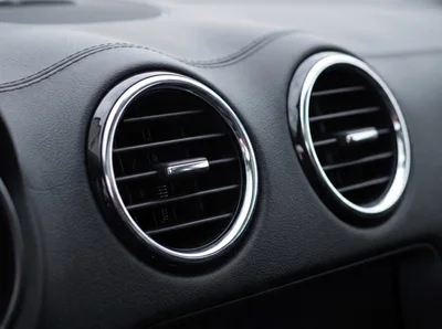 Close Up Of Modern Car Dashboard Air Vents