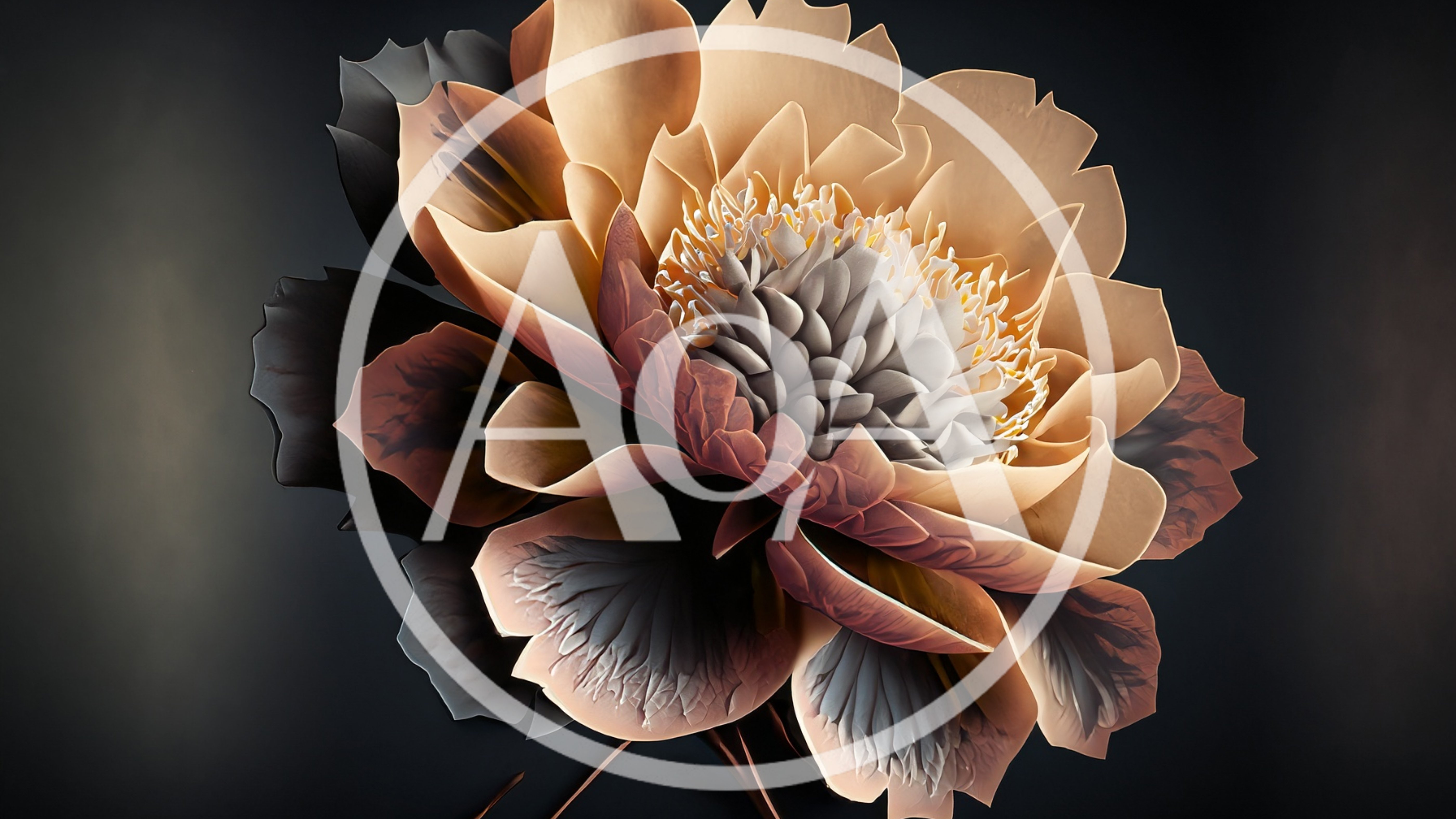 Stylized Digital Illustration Of A Blooming Peony Flower