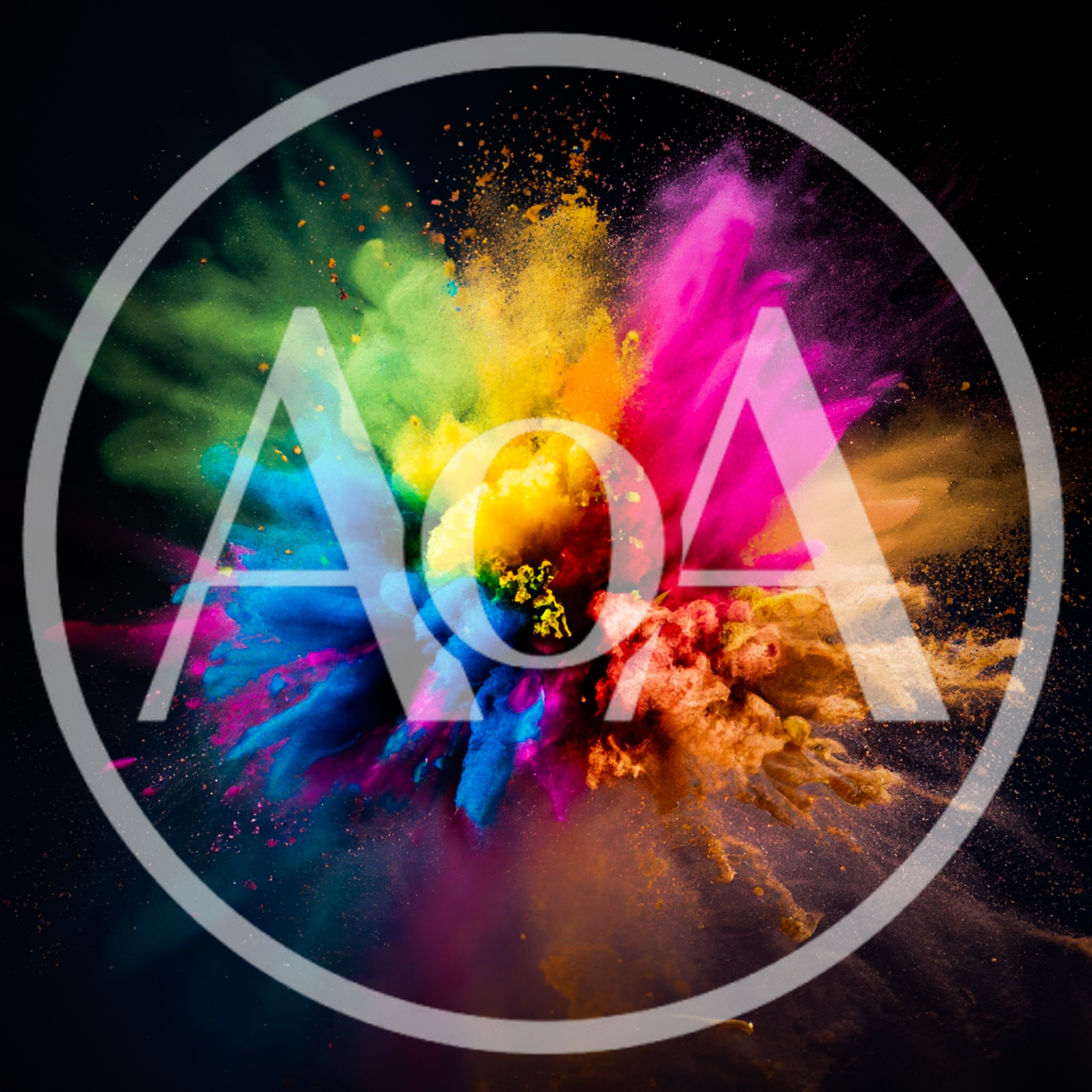 Vibrant Multi-Colored Powder Explosion On Black Background