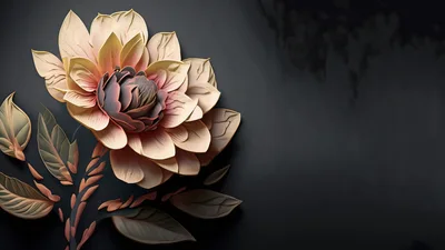 Stylized Floral Illustration On Dark Background