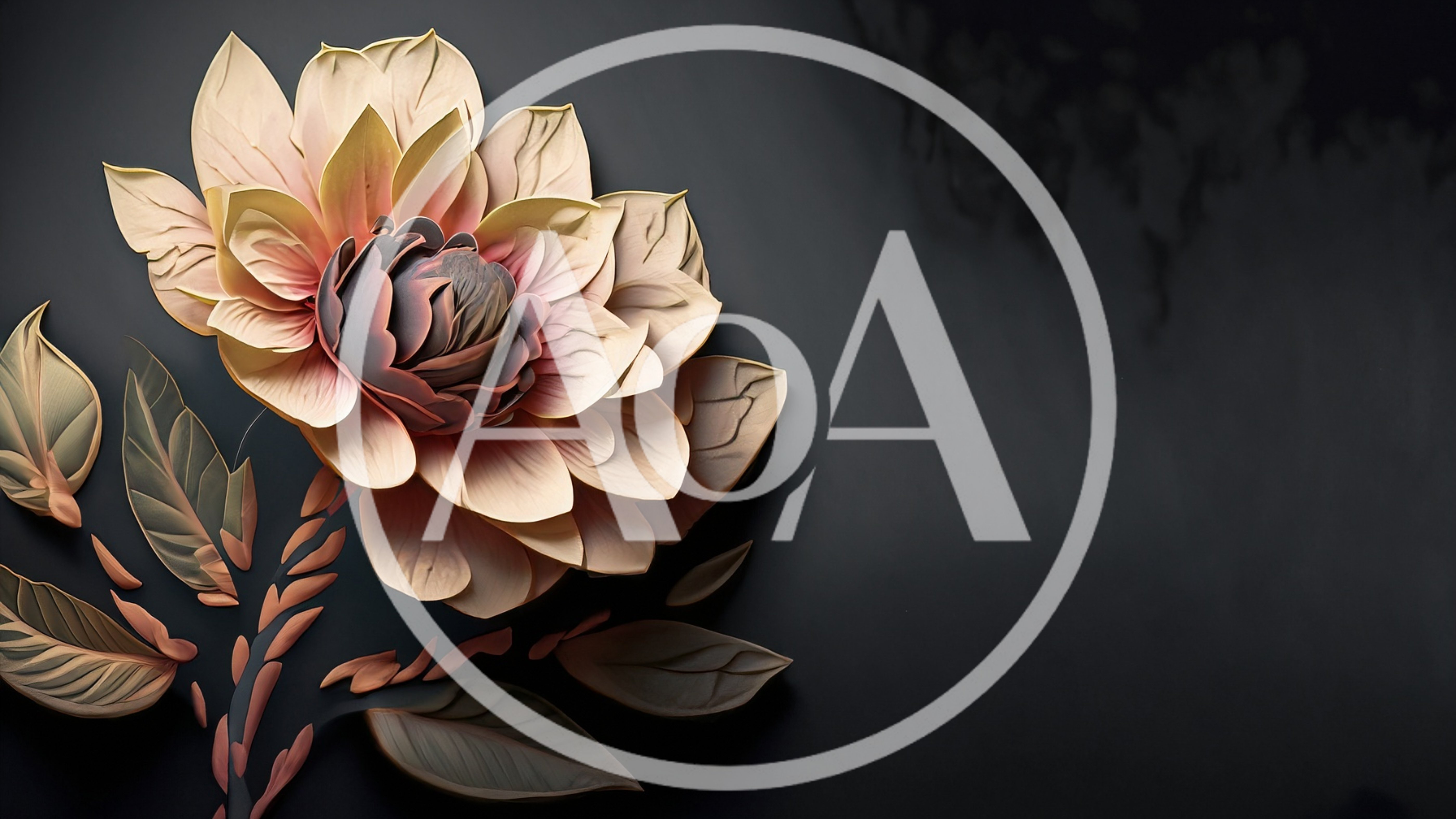 Stylized Floral Illustration On Dark Background