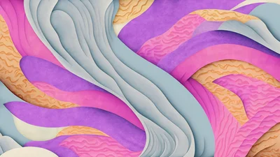 Abstract Paper Cutout Background With Wavy Layers