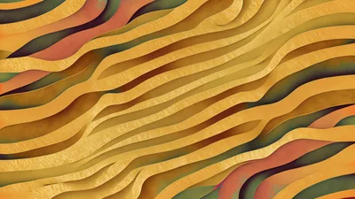 Abstract Golden Wavy Layers Background
