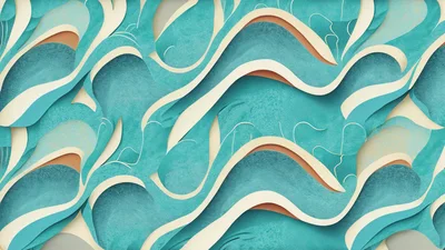 Abstract Paper Cutout Wave Pattern Background