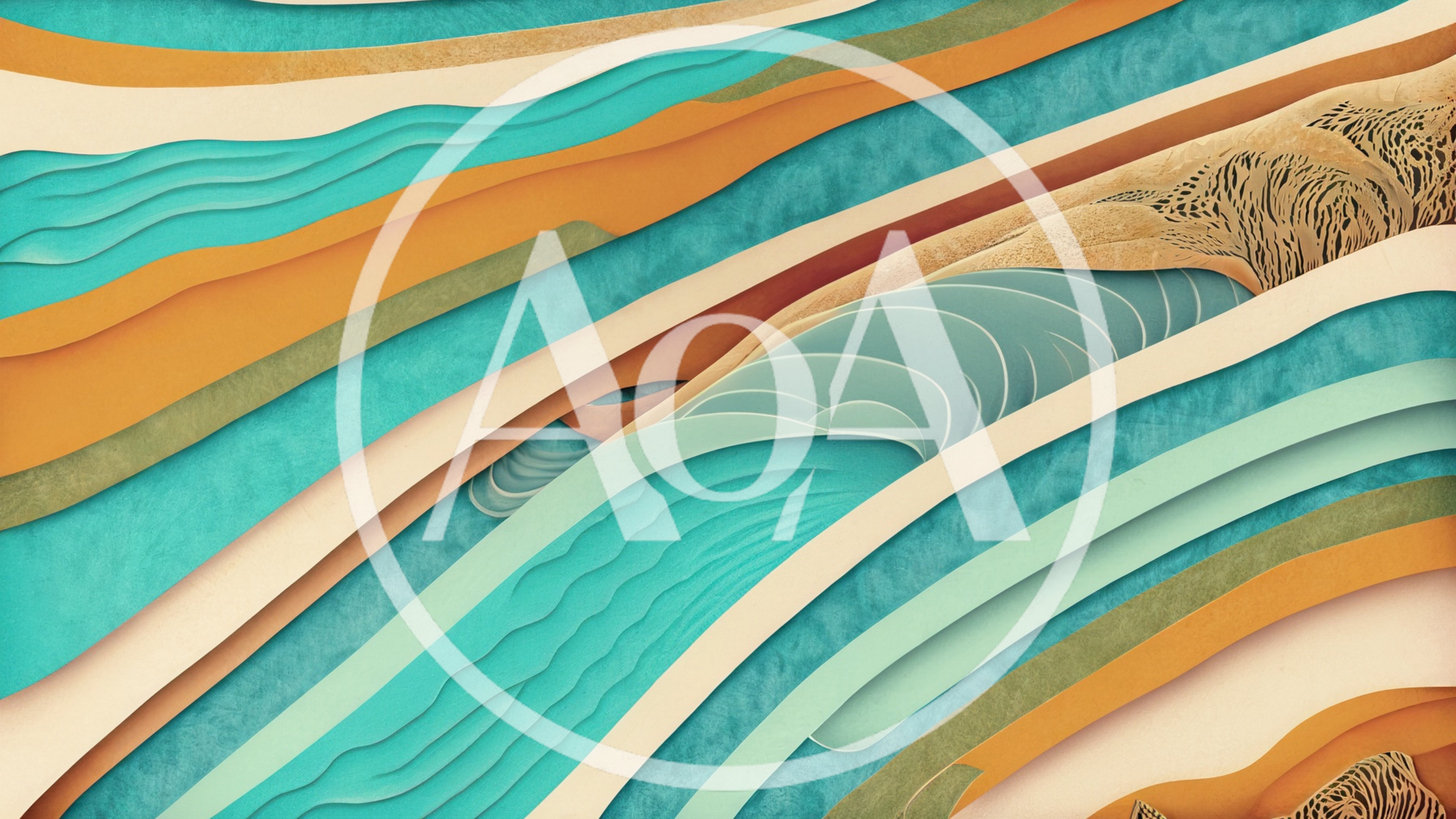 Abstract Layered Paper Cutout Landscape Design