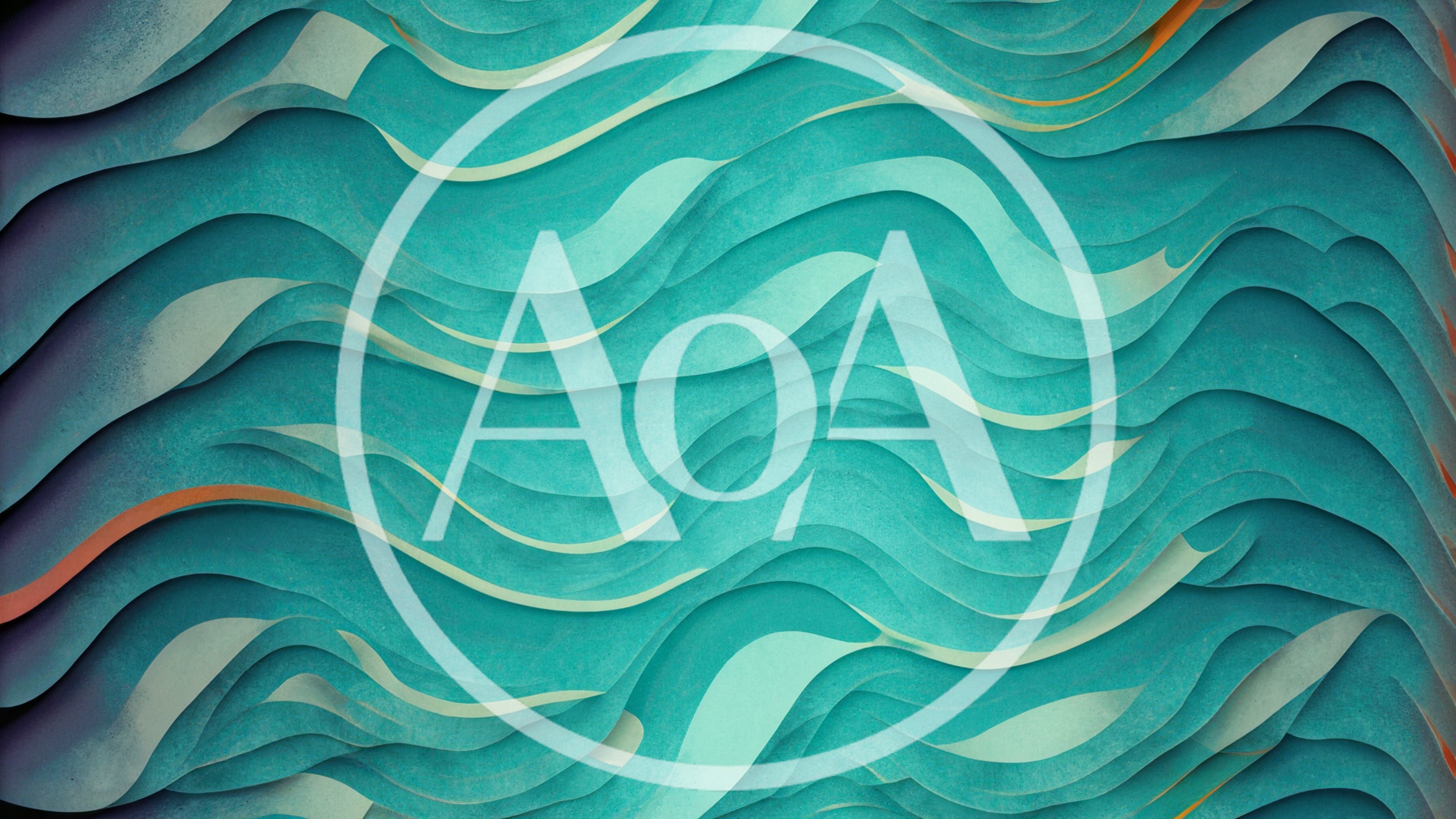 Abstract Teal Paper Cutout Wave Pattern Background
