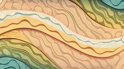 Abstract Wavy Layers With Earthy Tones