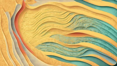Abstract Paper Cutout Layers With Wavy Textures