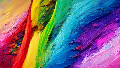 Abstract Rainbow Oil Paint Texture Background