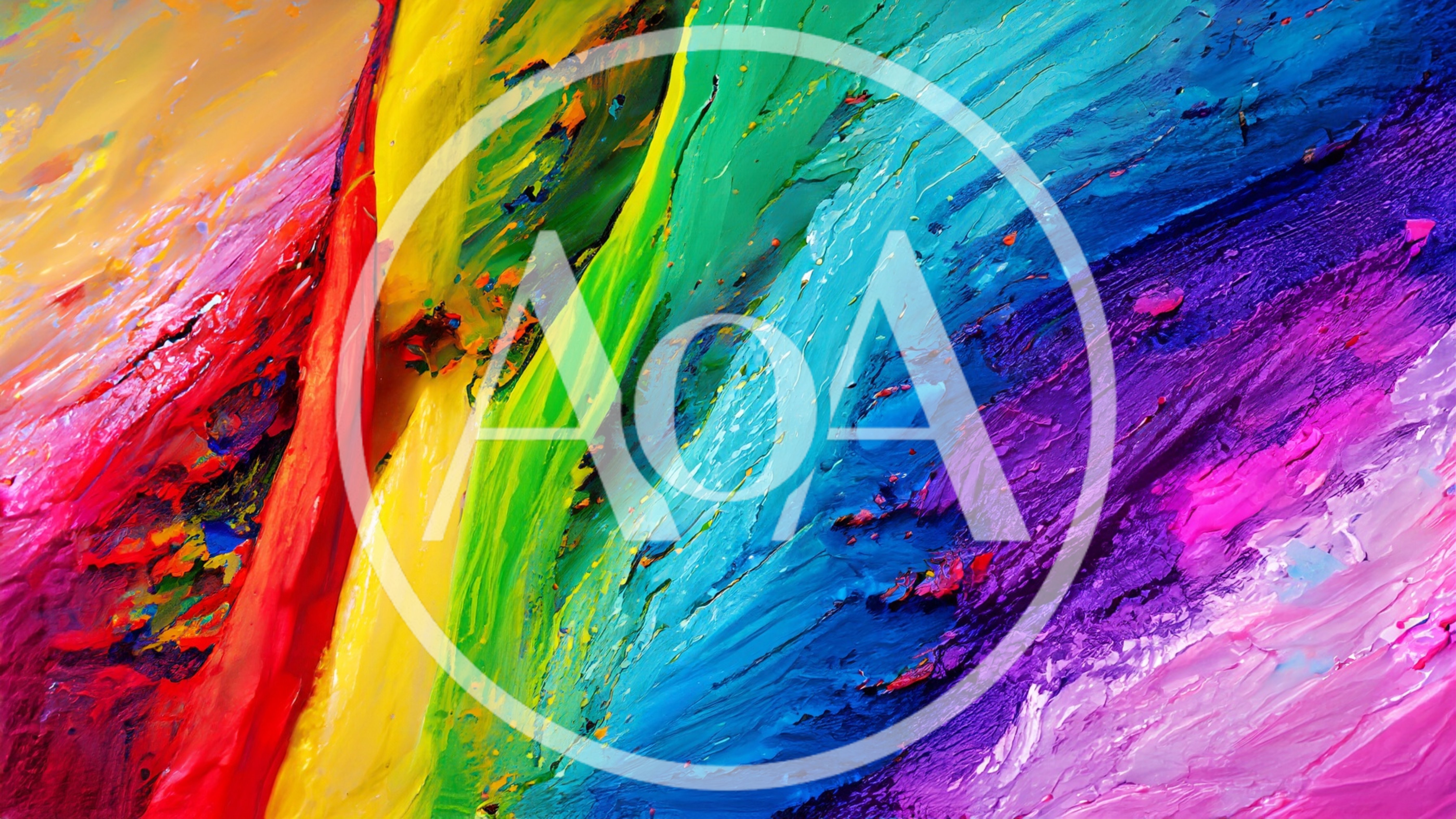 Abstract Rainbow Oil Paint Texture Background