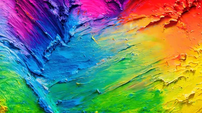Vibrant Rainbow Oil Paint Texture Background