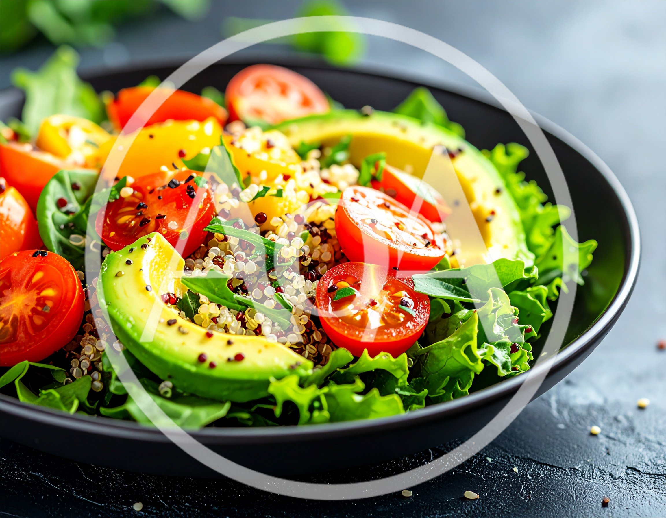 Fresh Quinoa Salad with Avocado and Cherry Tomatoes