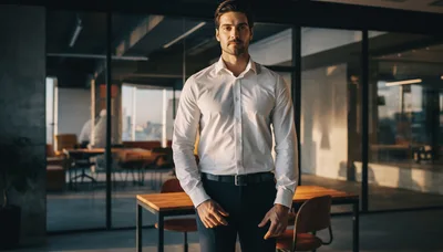 Professional Businessman Standing in Modern Office Interior