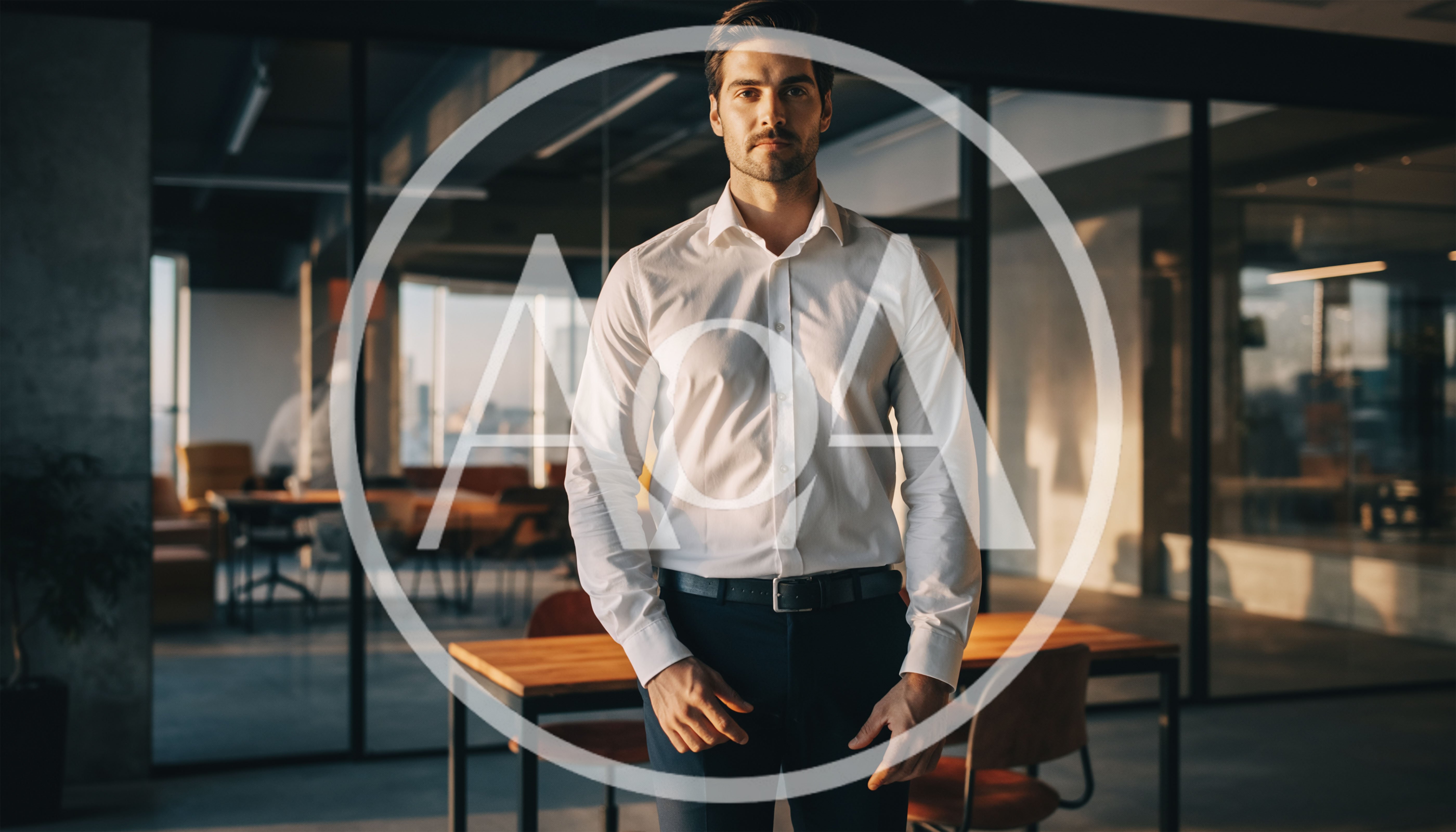 Professional Businessman Standing in Modern Office Interior