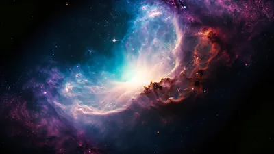 Vibrant Nebula Cloud In Deep Space