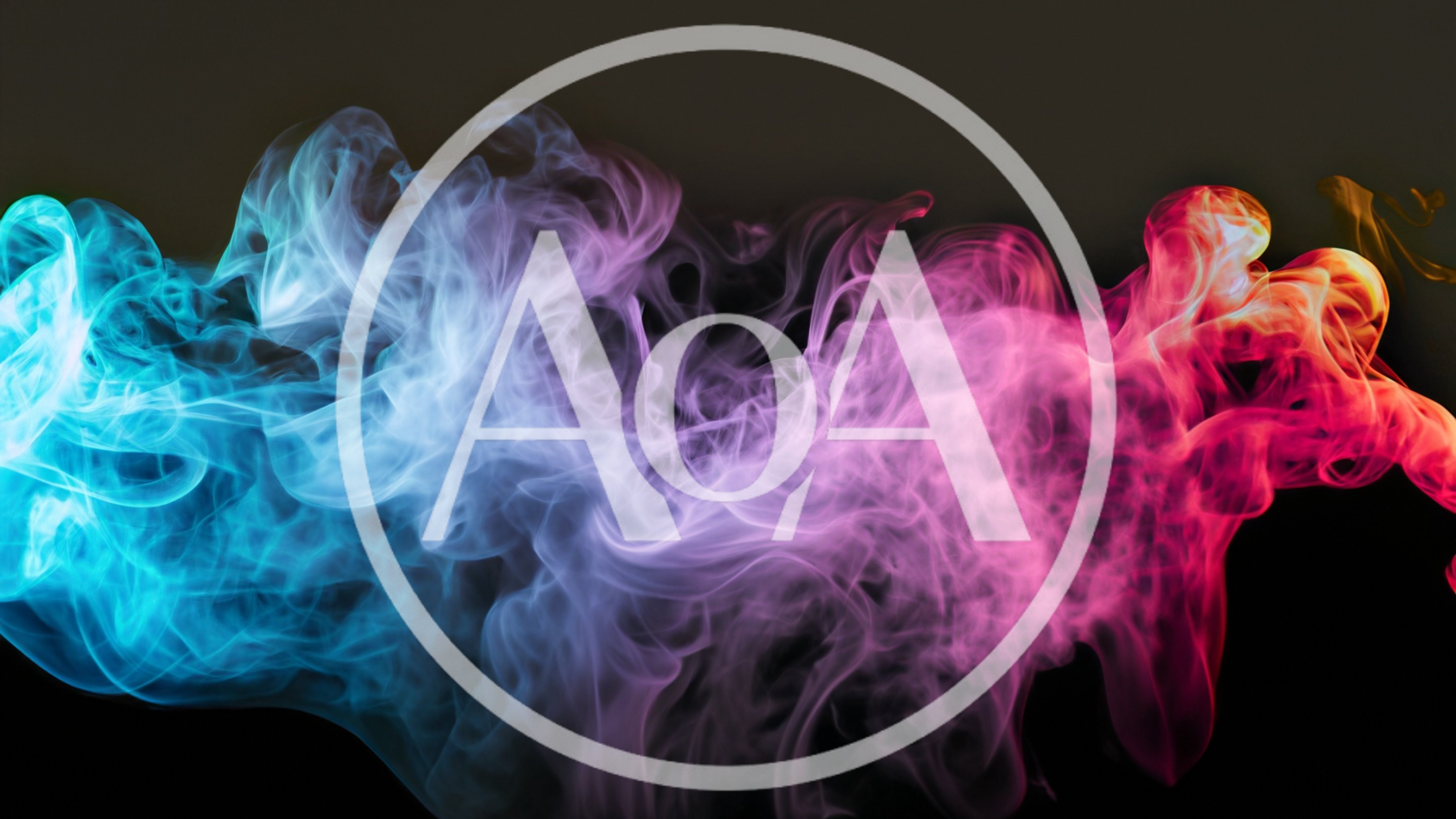 Vibrant Multi-Colored Smoke Swirls Against Black Background