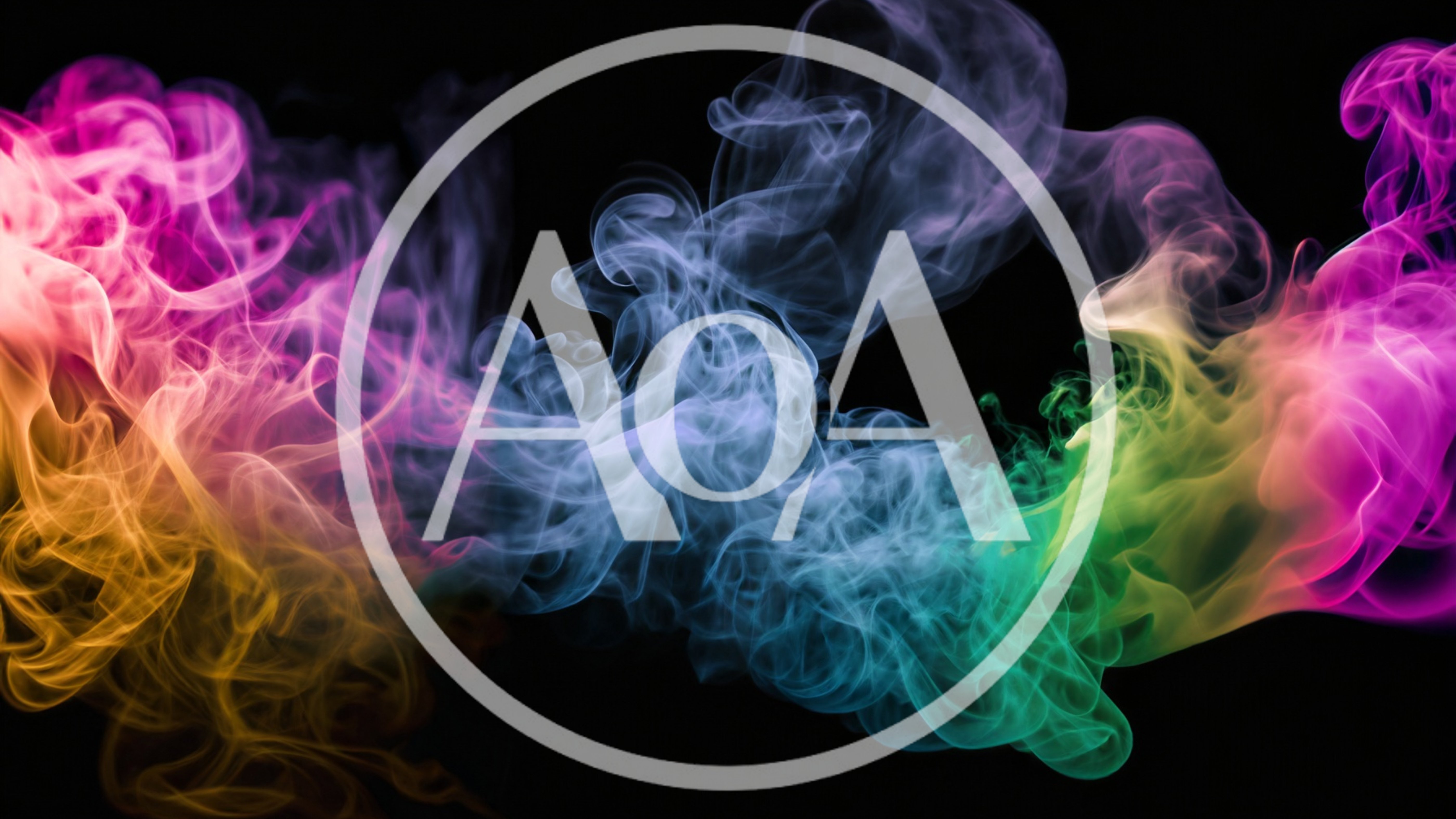 Colorful Abstract Smoke Swirls On Black Background