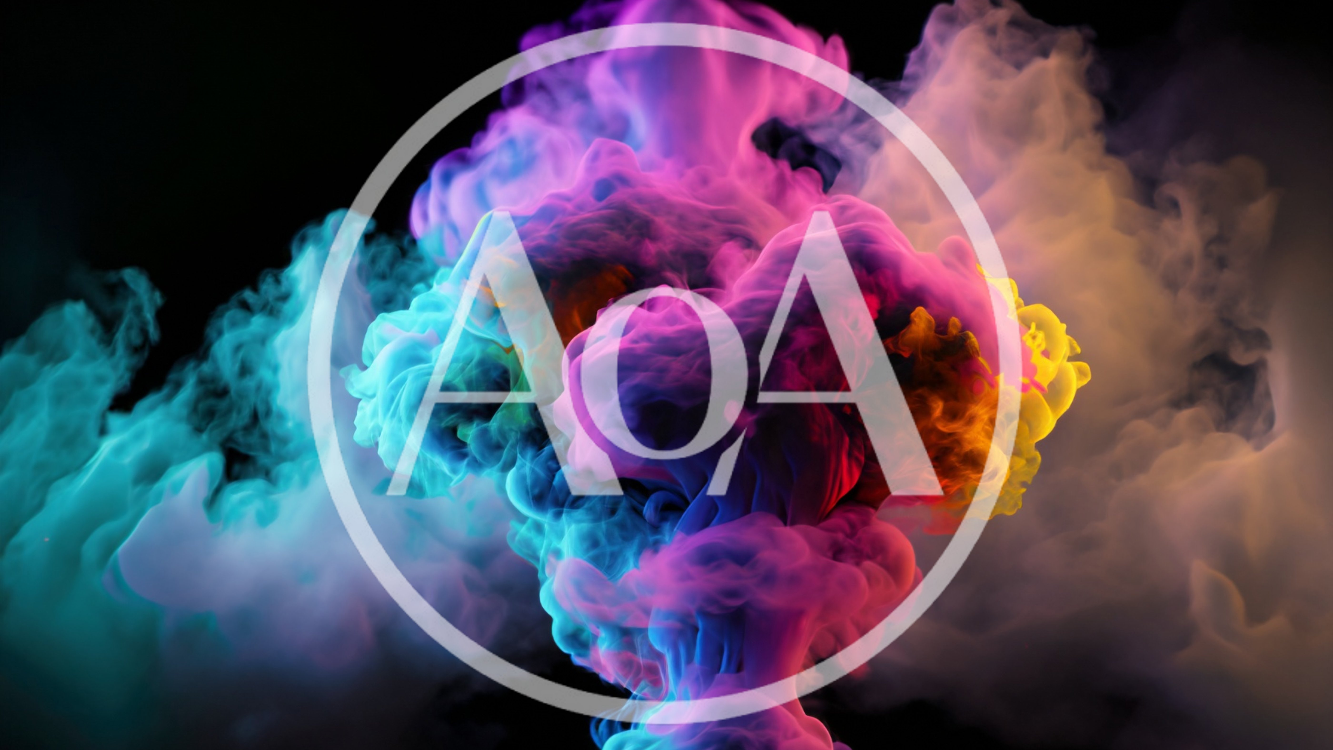 Vibrant Multi Colored Smoke Explosion On Black Background