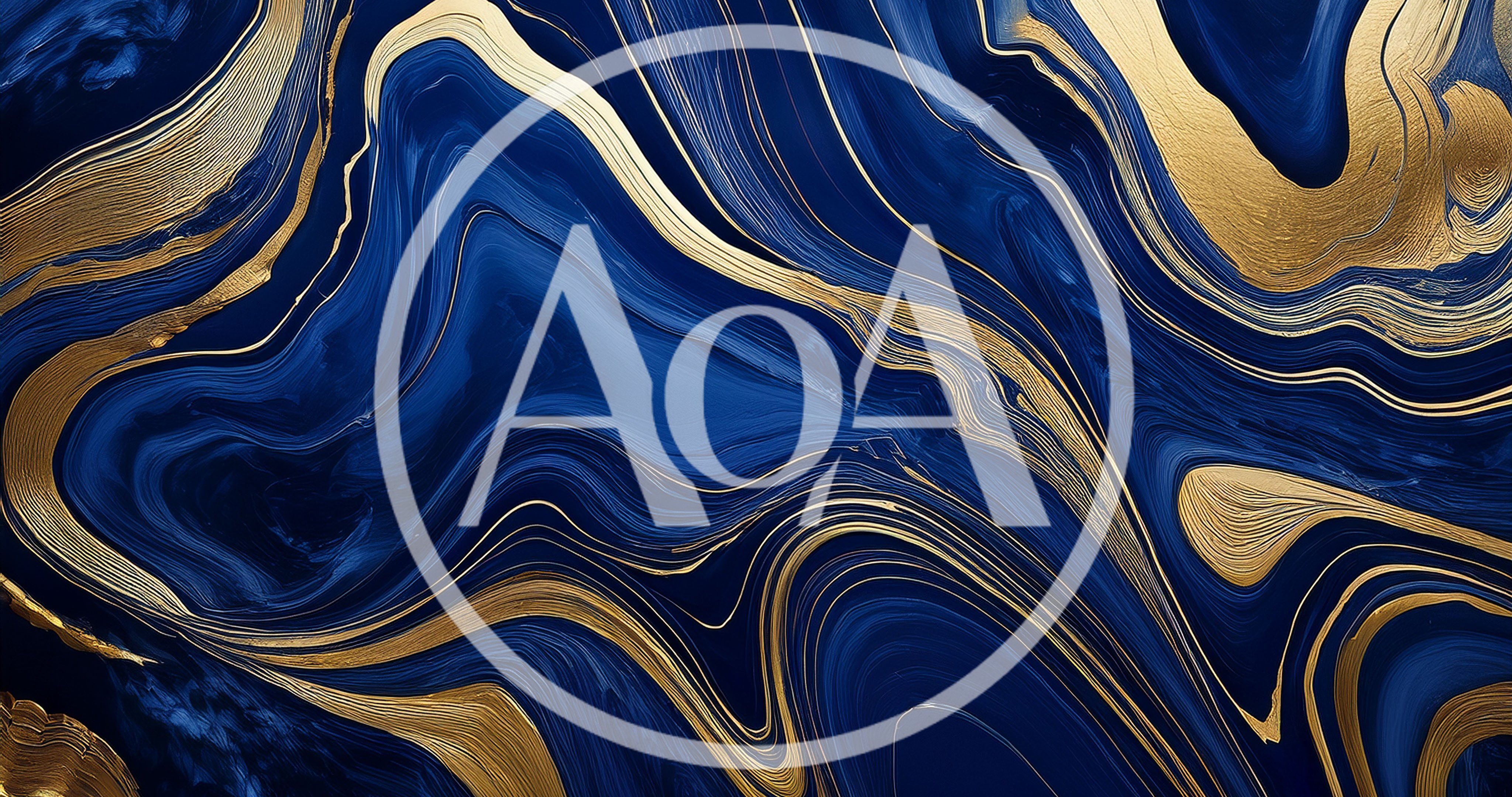 Abstract Blue And Gold Liquid Marble Texture