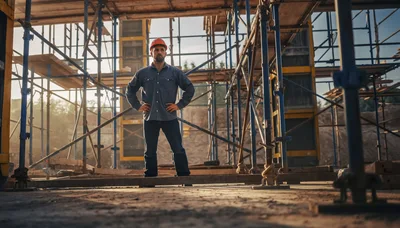 Construction Worker Standing Confidently On Building Site