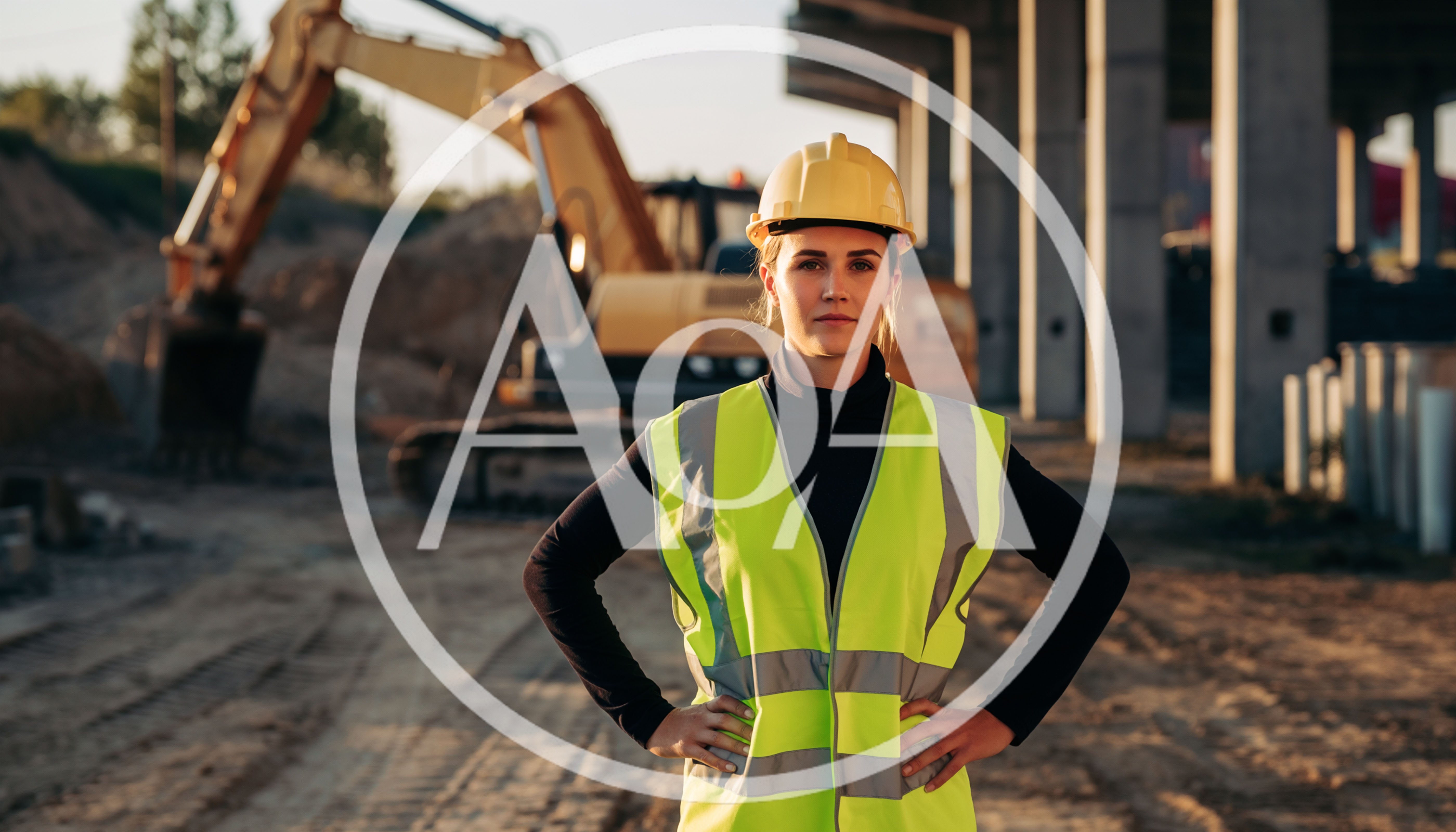 Female Construction Engineer Standing at Building Site