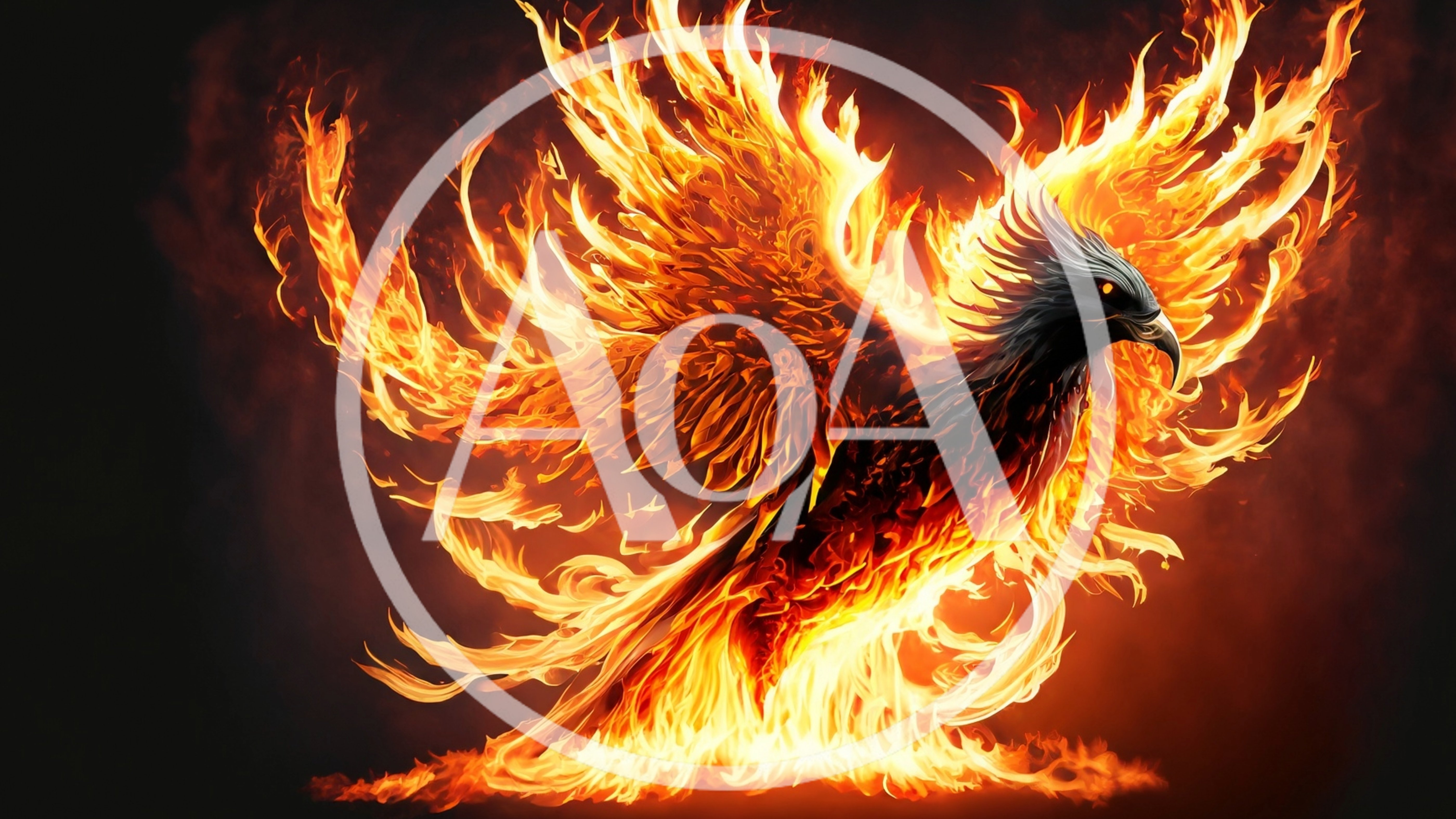 Majestic Phoenix Rising From Intense Fire