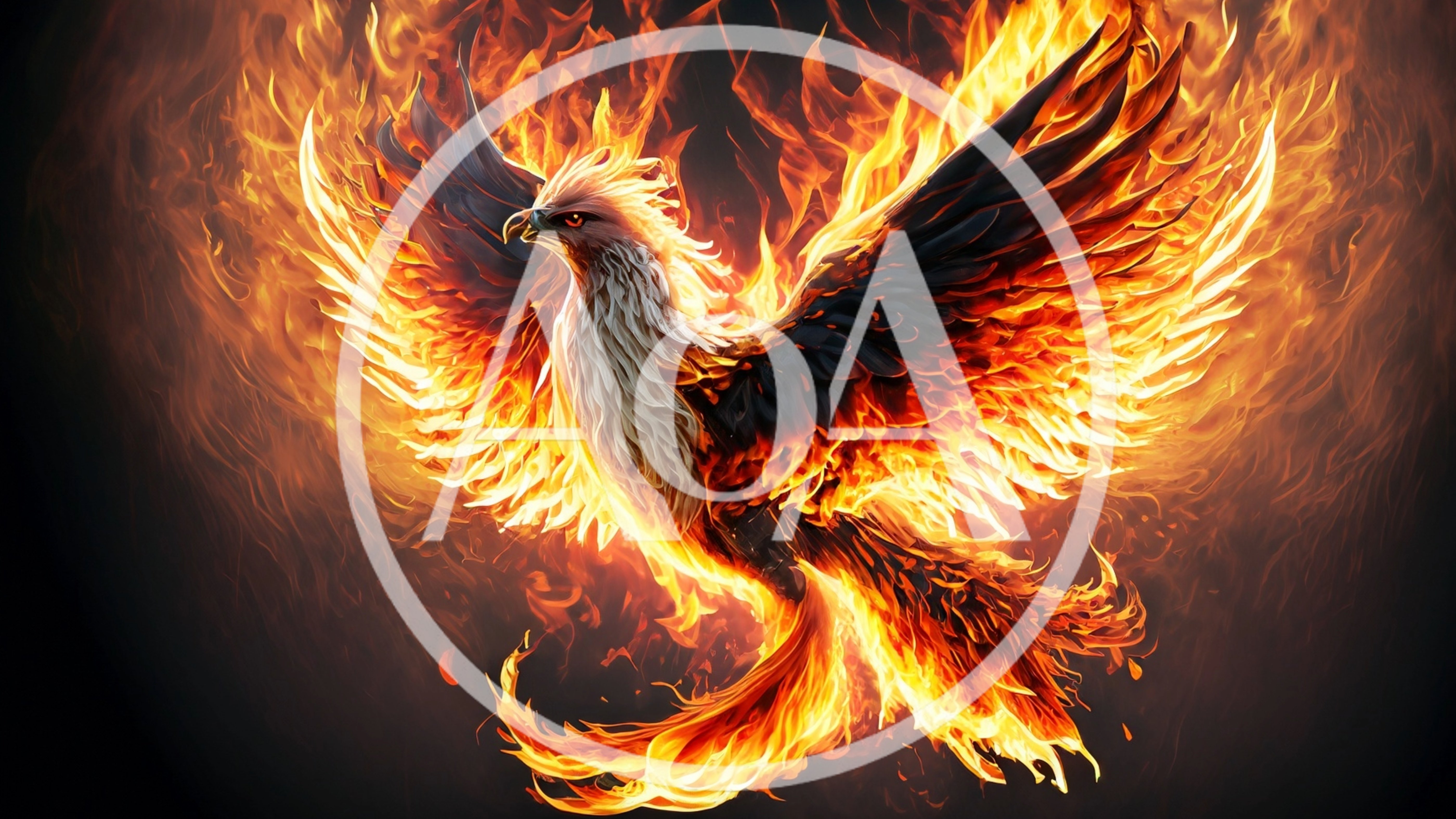 Majestic Phoenix Rising From Intense Blazing Fire