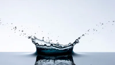 Water Crown Splash Isolated On White Background