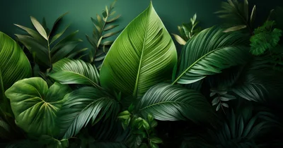 Lush Tropical Green Foliage Background