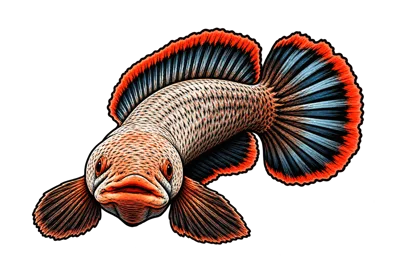 Detailed Illustration Of A Channa Marulioides Snakehead Fish