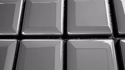 Close Up Of Shiny Black Rectangular Tiles